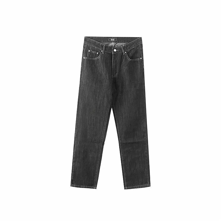 我是大卫 高级感直筒宽松百搭休闲牛仔裤 男女同款 黑色