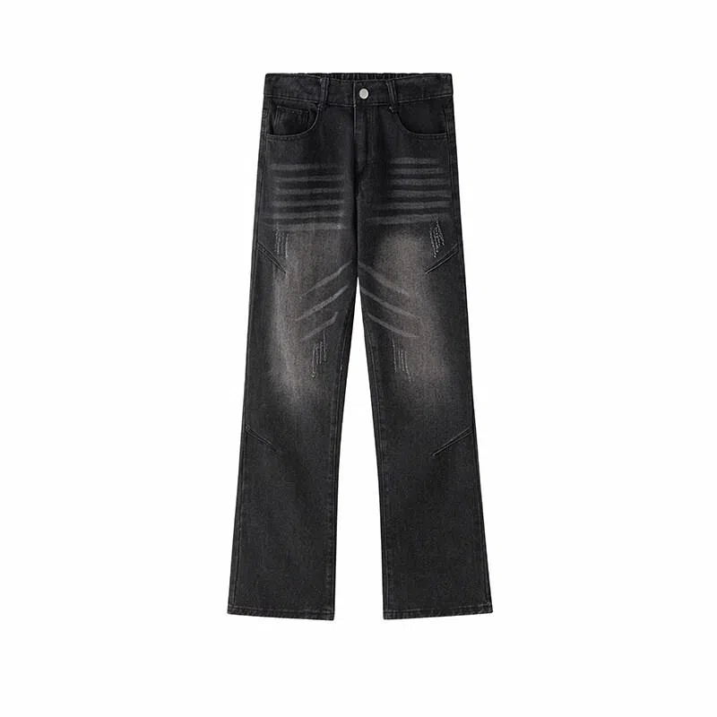 Qingying Vintage Washed Straight Jeans