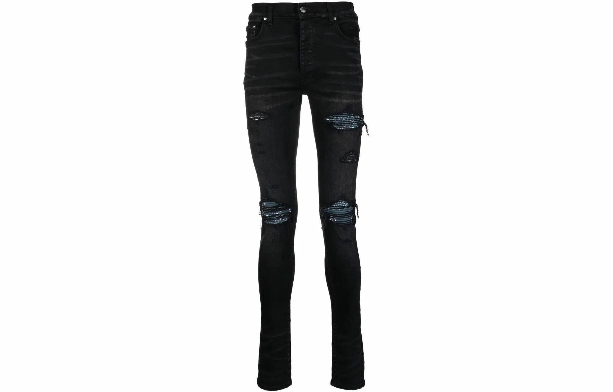 AMIRI FW22 Distressed Skinny Jeans Black