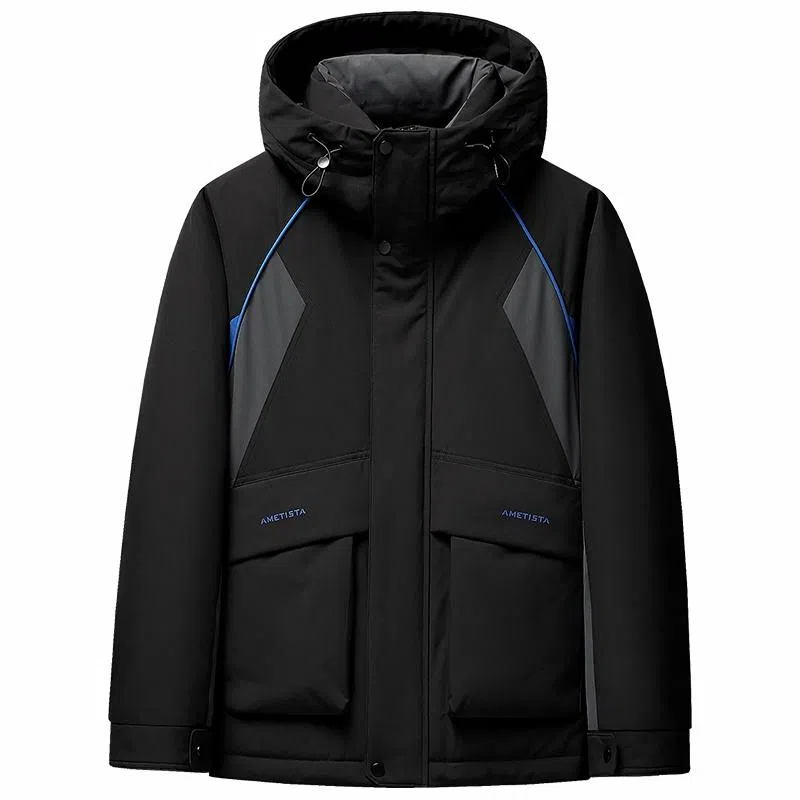 鸭鸭 拼色时尚韩版休闲短款羽绒服 通用