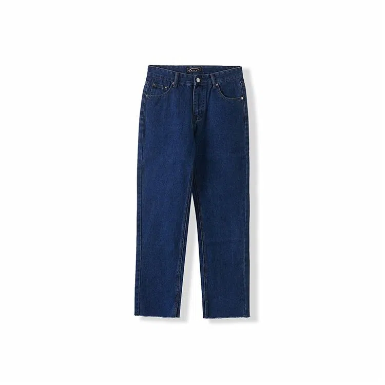 我是大卫 宽松坠感直筒中腰牛仔裤 男女同款 深蓝色