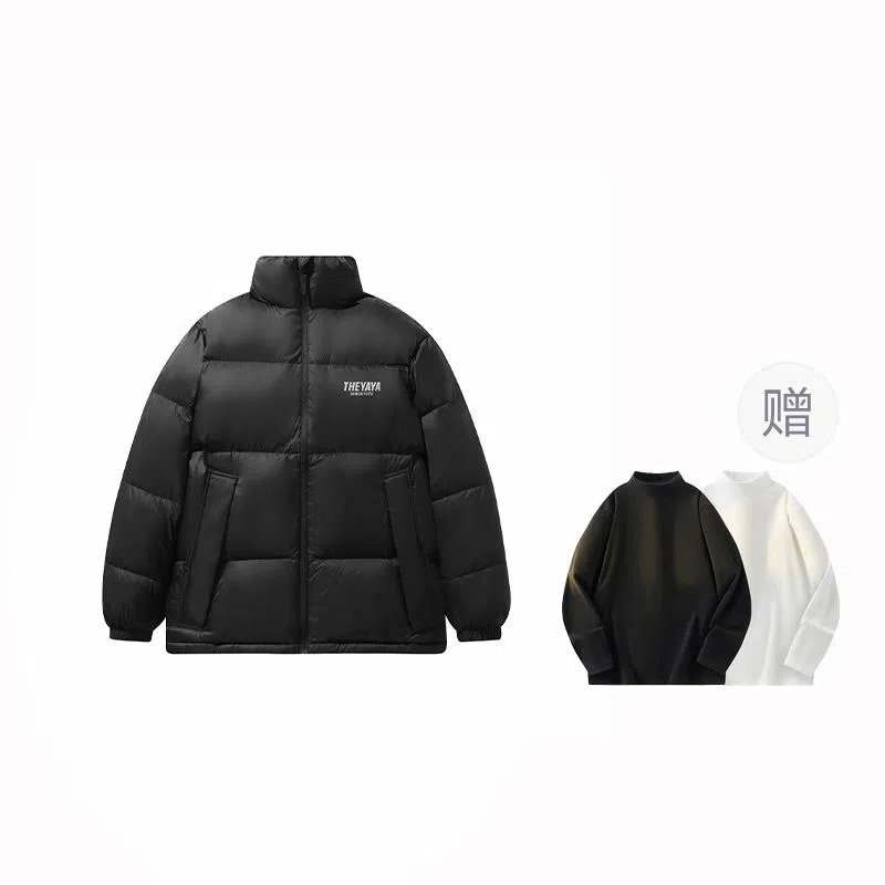 鸭鸭 经典暖冬系列 简约字母印花设计感简约纯色青少年基础款学生党好物宽松休闲加 厚保暖防寒百搭羽绒服 通用