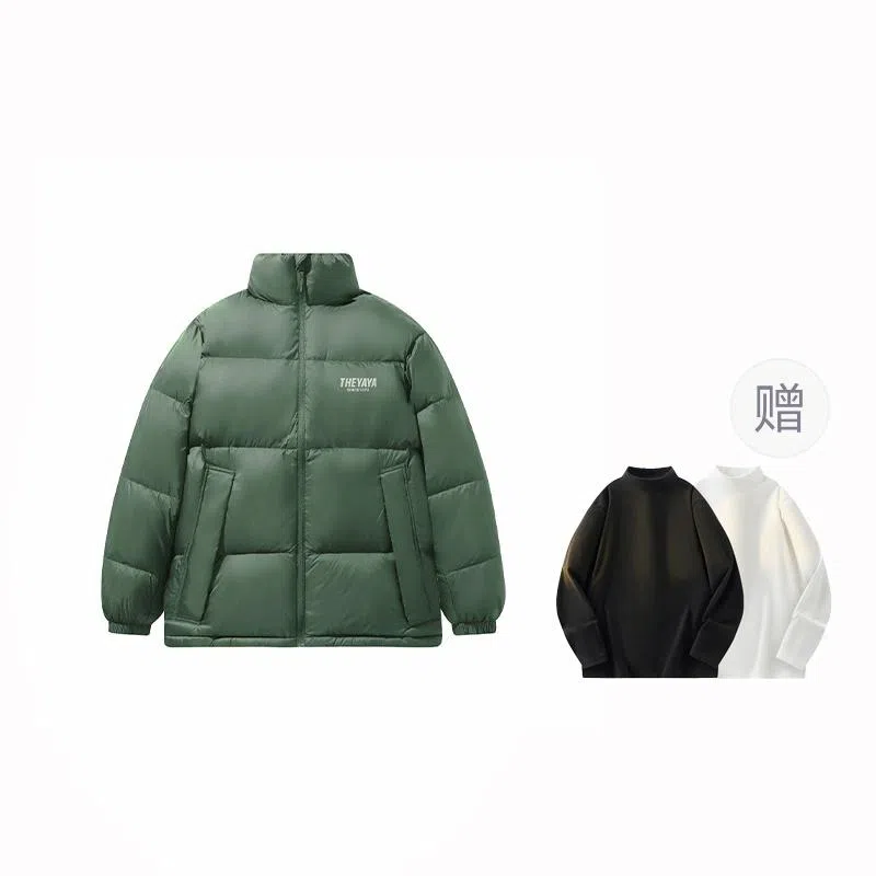 鸭鸭 经典暖冬系列 简约字母印花设计感简约纯色青少年基础款学生党好物宽松休闲加 厚保暖防寒百搭羽绒服 通用