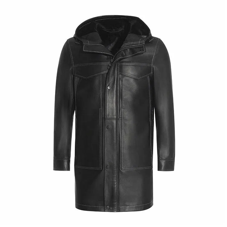 Andrew Mackenzie FW23 Black Leather Coat