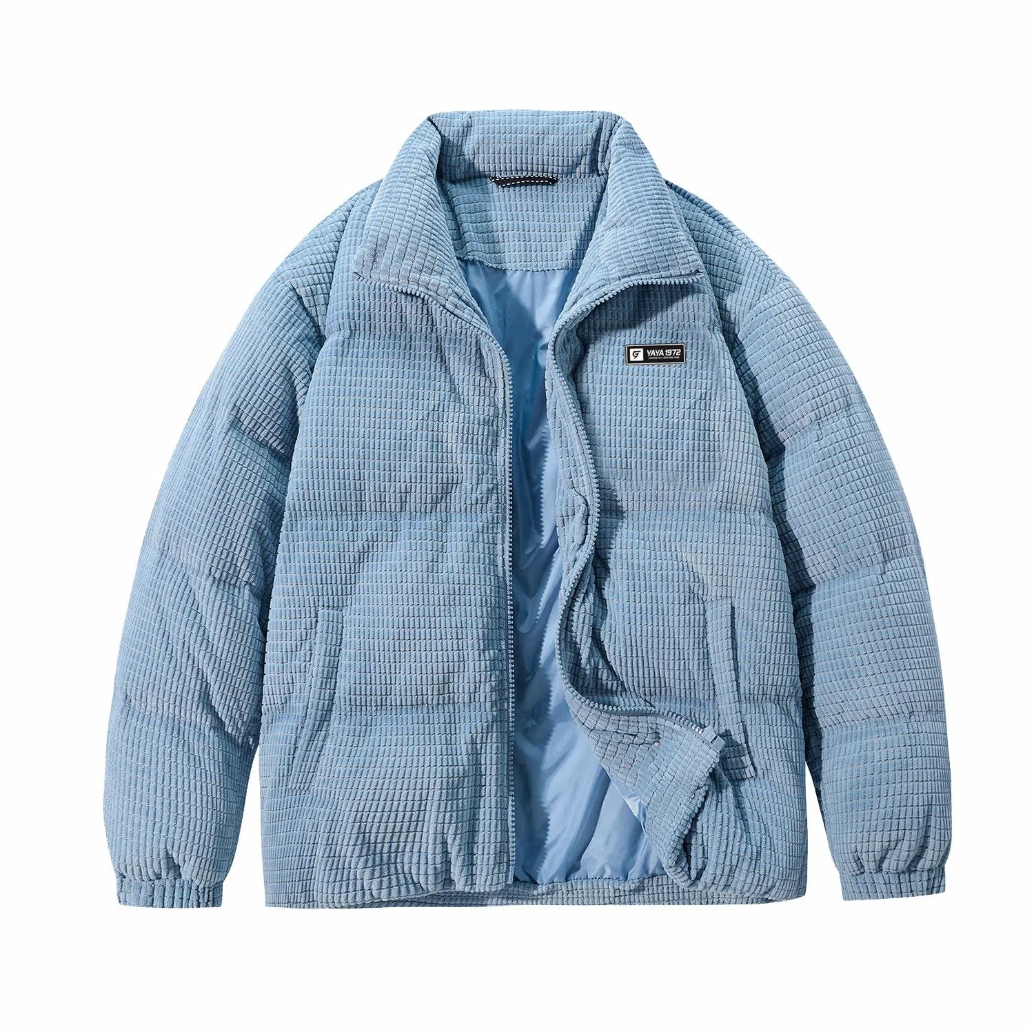 鸭鸭 高端通勤系列 冬季青少年基础款简约字母厚板印花设计感学生党好物垂感防寒保暖显瘦显高小众旅游拉链立领羽绒服 男女同款