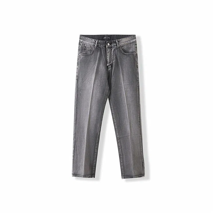 我是大卫 韩式高街高级感宽松百搭九分牛仔裤 男女同款 烟灰色