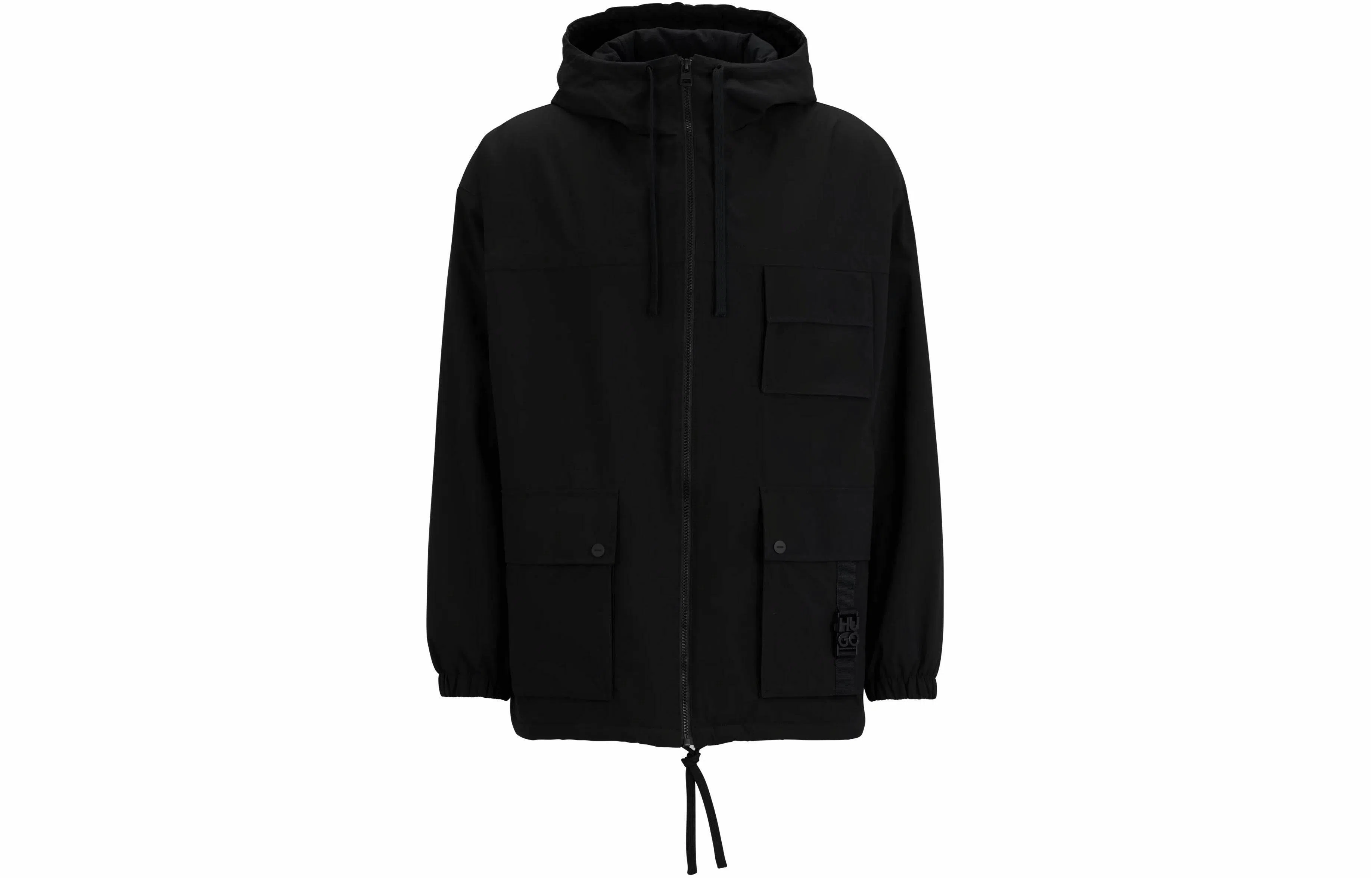 HUGO BOSS Water-Repellent Parka Jacket With Stacked-Logo Buckle