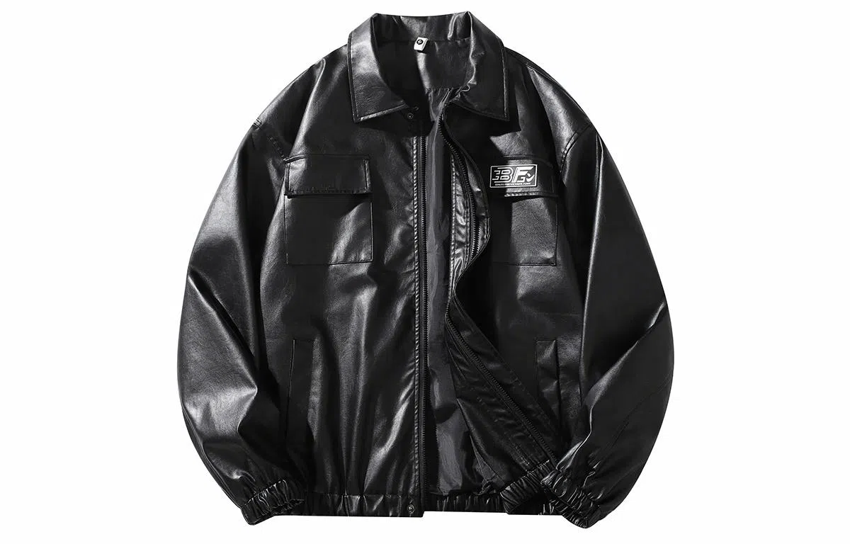 Bingfei Vintage PU Leather Jacket