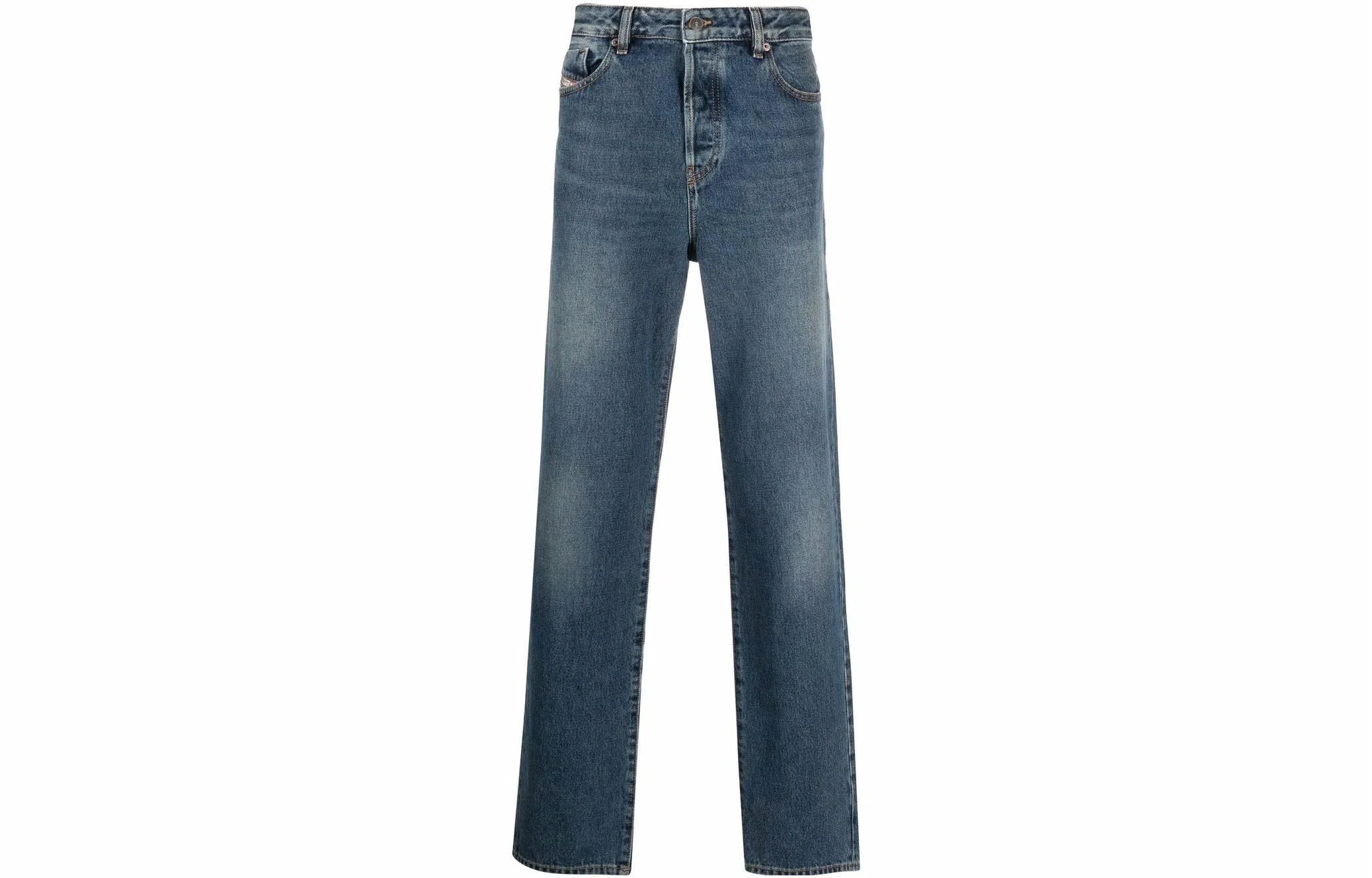DIESEL SS23 Washed Straight Jeans Blue