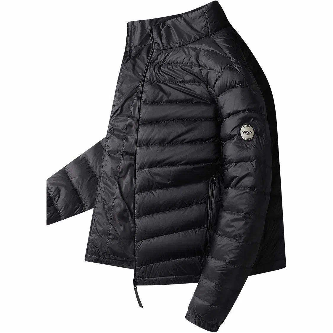 鸭鸭 纯色立领拉链休闲薄款羽绒服 男款