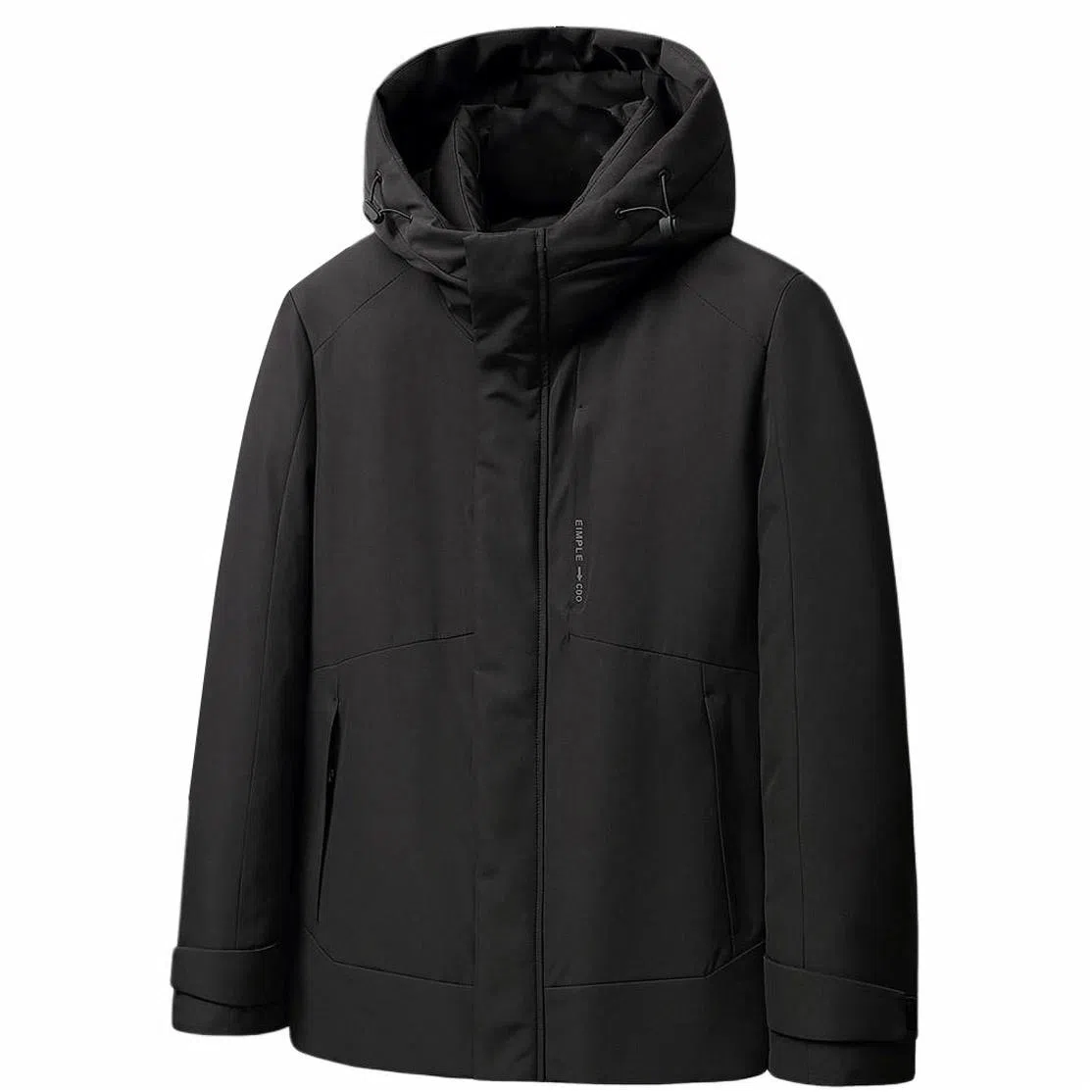 鸭鸭 纯色宽松休闲连帽羽绒服 男款