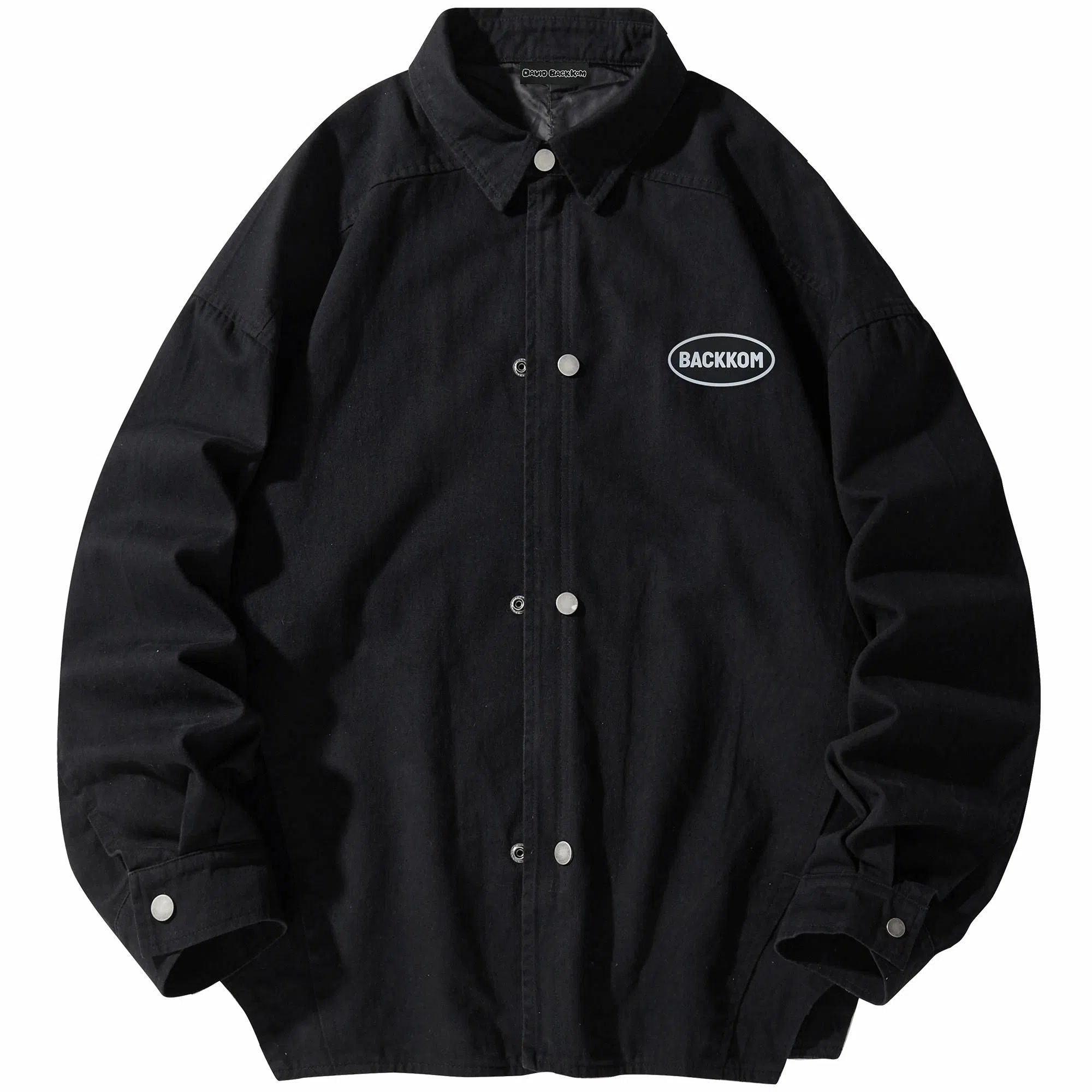 大卫贝肯 美式宽松休闲潮流单排扣翻领夹克外套 男女同款