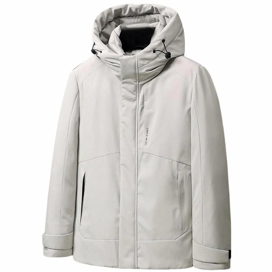 鸭鸭 纯色宽松休闲连帽羽绒服 男款