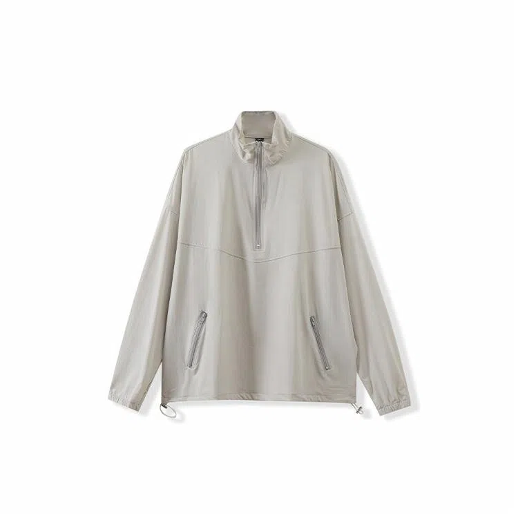 我是大卫 薄款休闲百搭防晒纯色立领半拉链夹克外套 男女同款