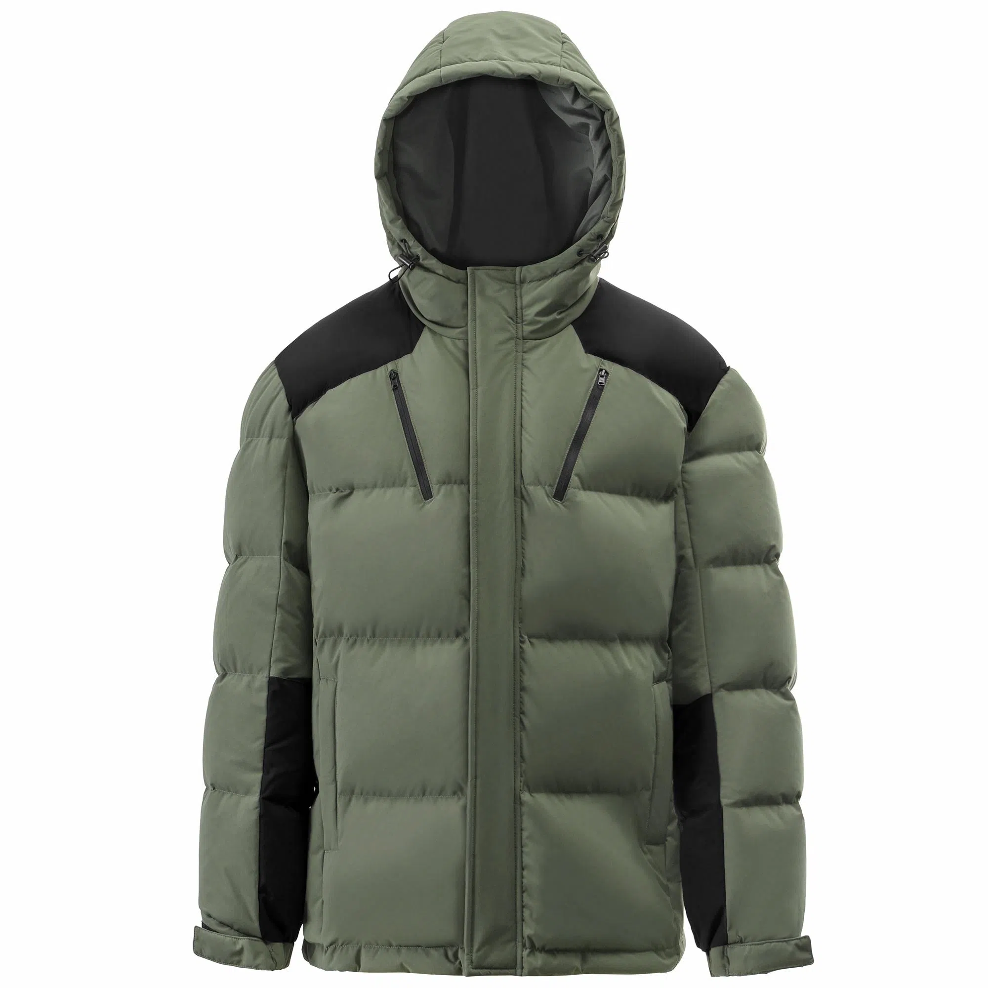 CAMEL Warm Fleece Colorblock Puffer Jacket