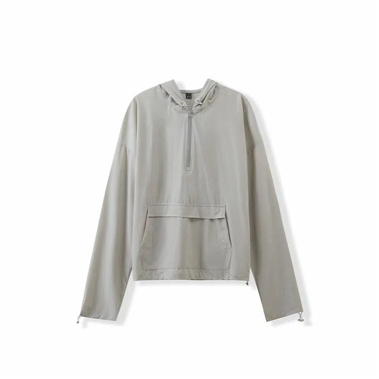 我是大卫 薄款半拉链休闲防晒连帽夹克外套 男女同款