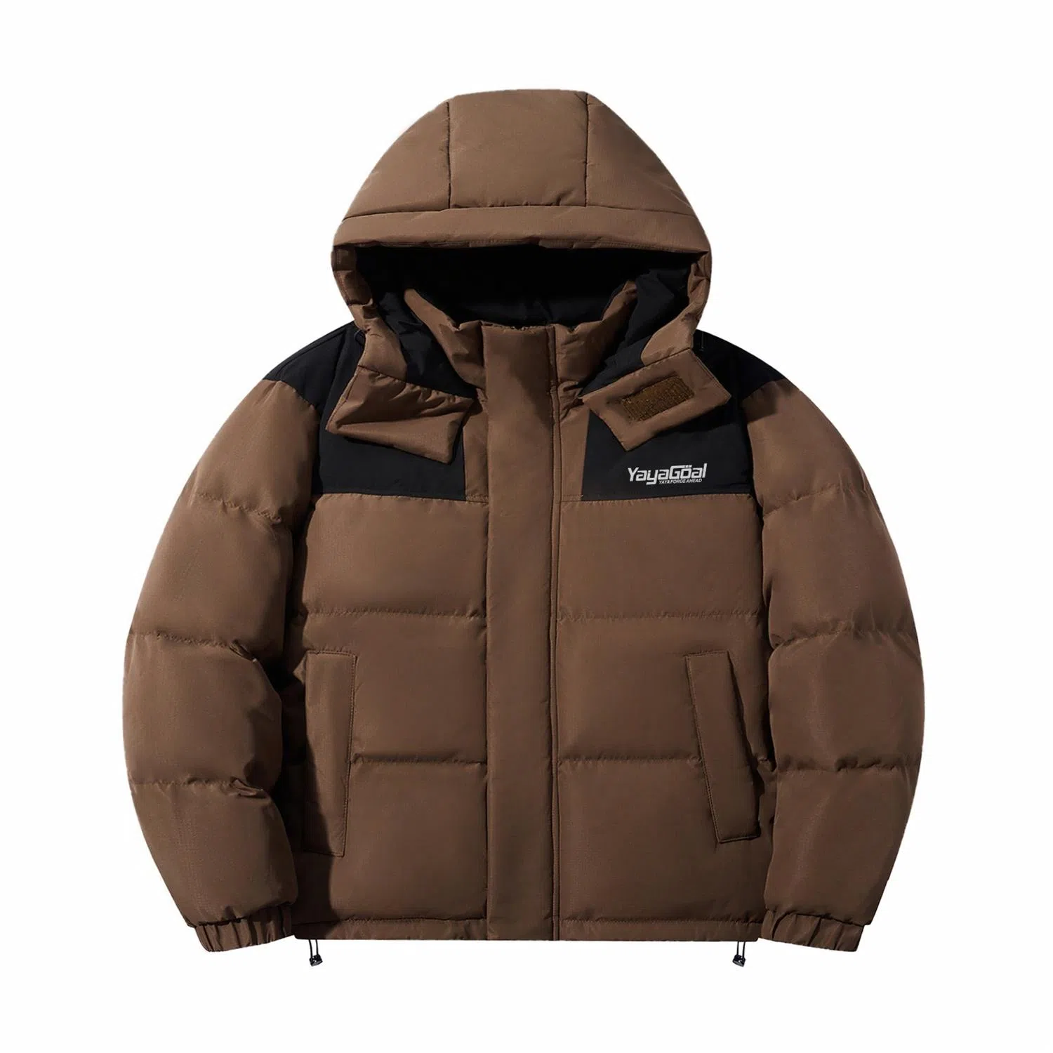 鸭鸭 经典暖冬系列 简约字母印花设计感青少年基础款插色学生党好物户外通勤防风保暖抗皱宽松休闲百搭连帽羽绒服 男女同款