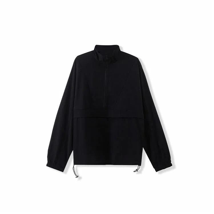 我是大卫 薄款纯色休闲百搭防晒半拉链夹克外套 男女同款