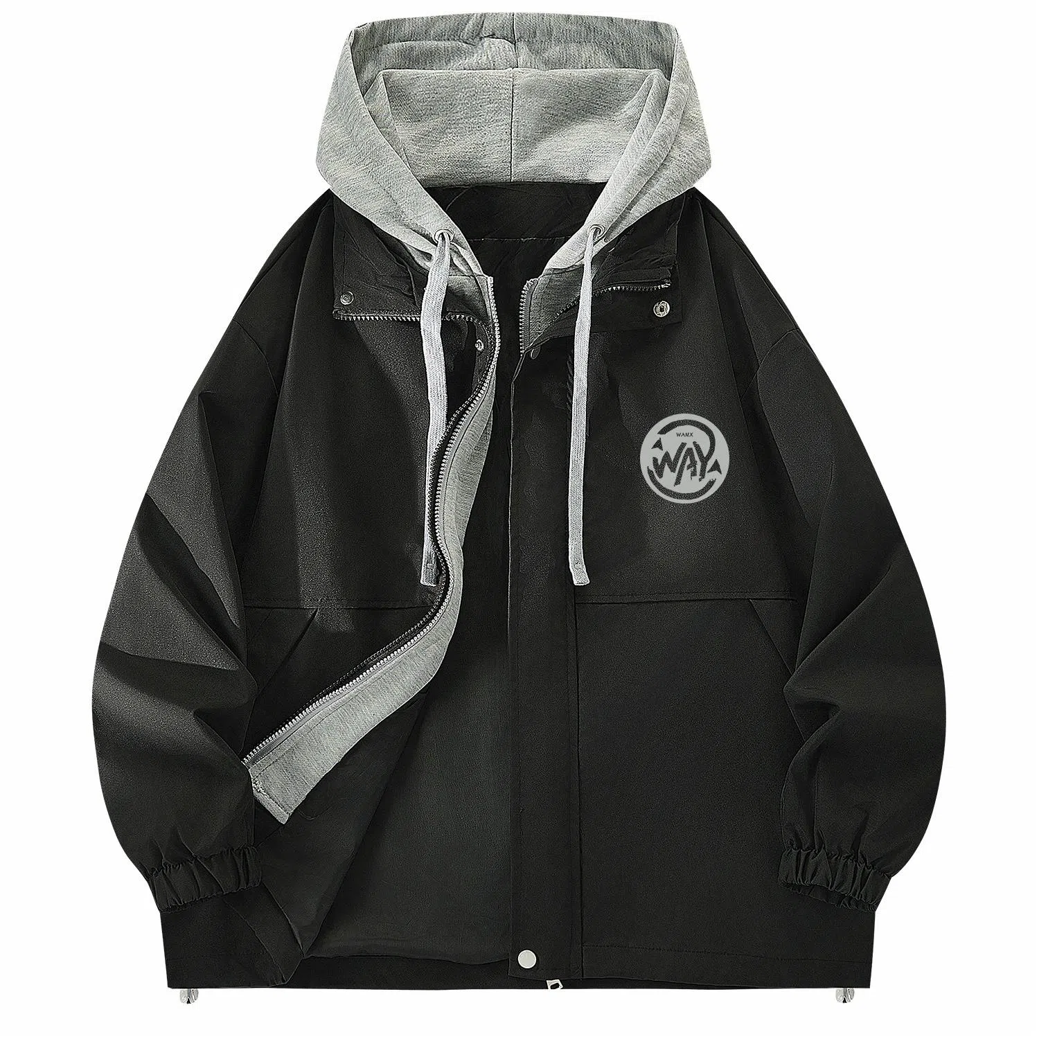 WANX Logo Patchwork Hoodie Jacket