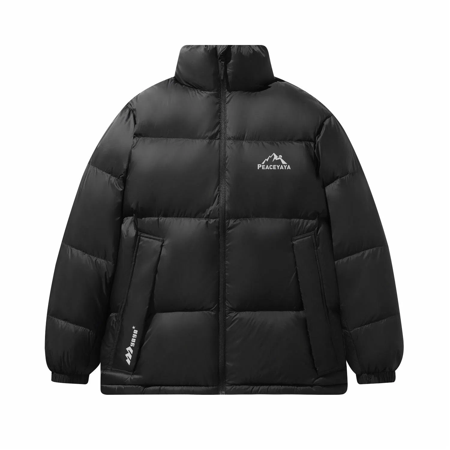 鸭鸭 经典暖冬系列 简约字母印花设计感青少年基础款学生党好物学院风纯色户外通勤防风保暖抗皱宽松休闲百搭拉链立领羽绒服 男女同款