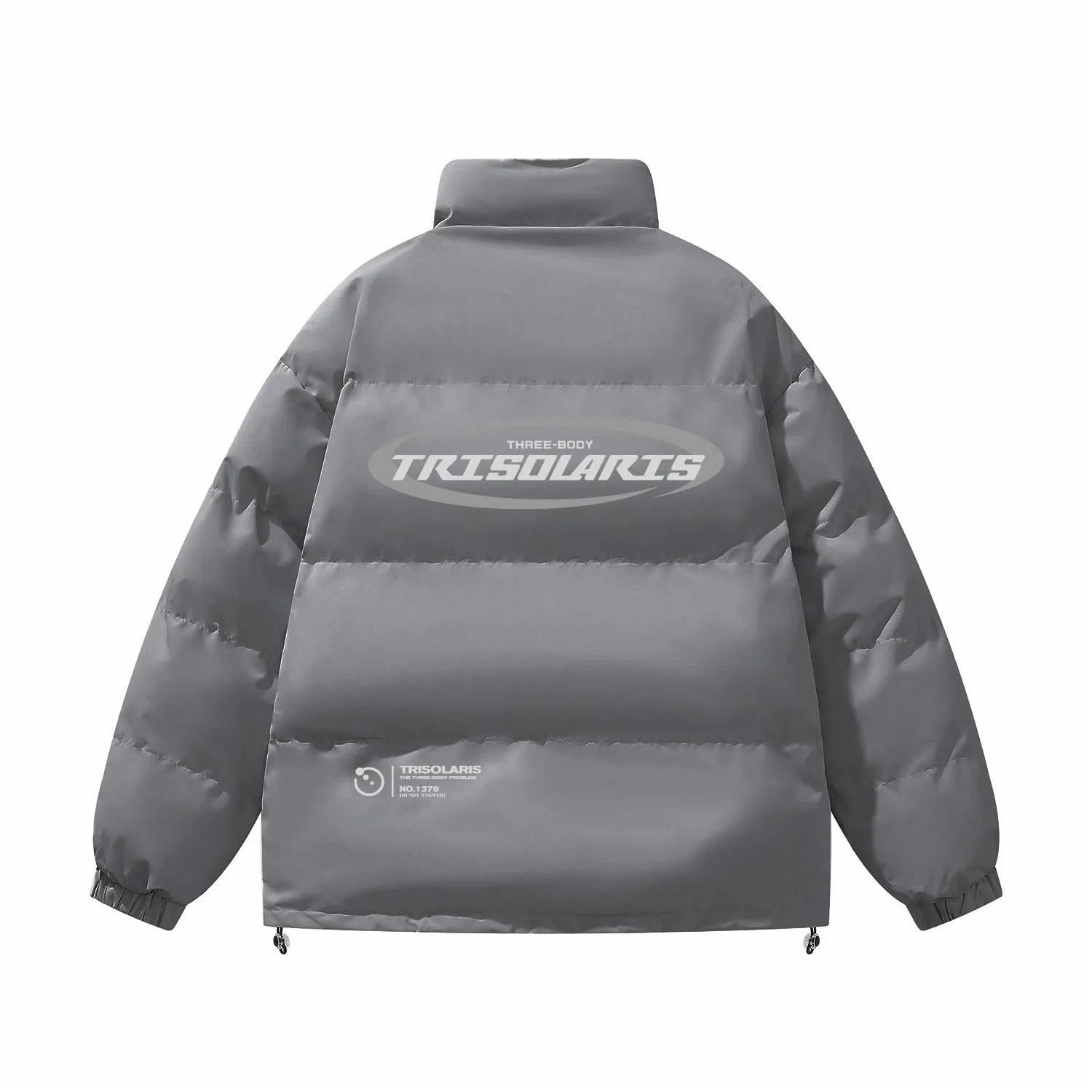 三体 文明系列 宽松保暖百搭纯色简约基础款字母印花防风防水防寒加厚美式复古立领开衫潮牌柔软舒适面包服棉服 男女同款