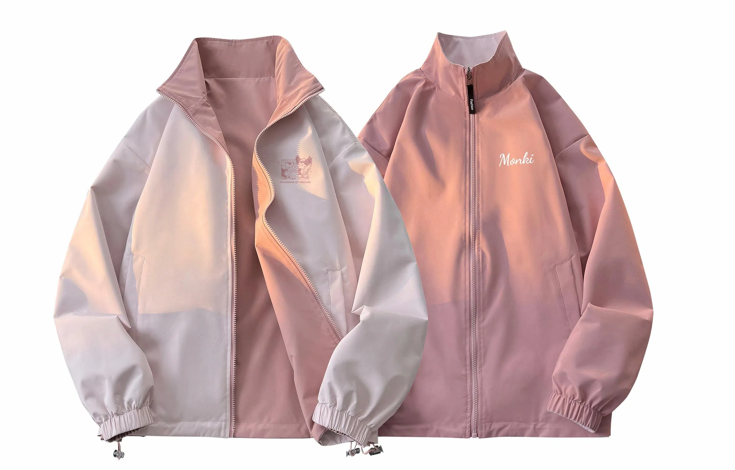 王者荣耀 梦奇款 双面穿拼接美式嘻哈街头撞色高街字母趣味卡通印花立领户外防风休闲宽松舒适飞行员教练夹克外套 男女同款