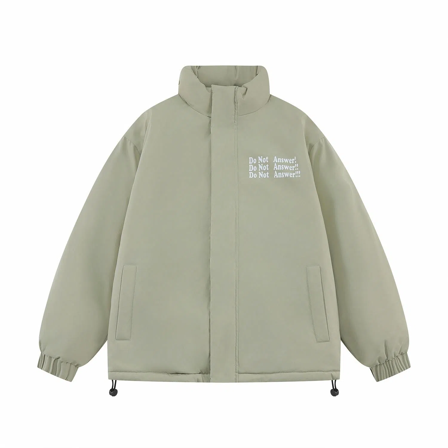 三体 不要回答红岸基地系列 简约基础款字母印花美式复古潮牌柔软舒适立领抽绳下摆宽松休闲加厚保暖字母长袖面包服棉服 男女同款