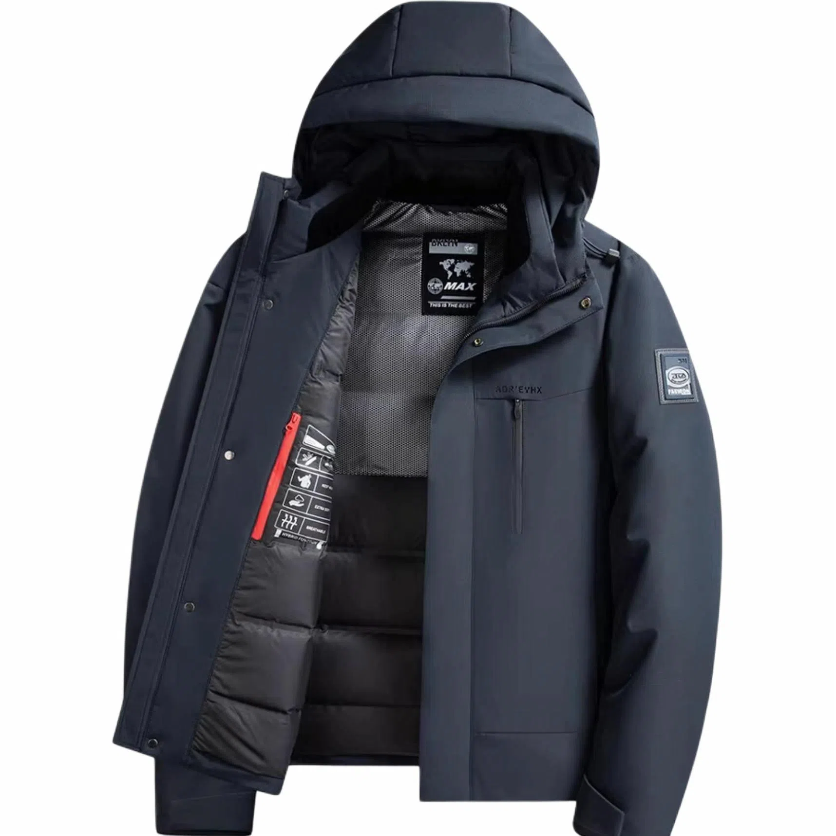 雅鹿 时尚百搭简约羽绒服 男款 纯蓝色