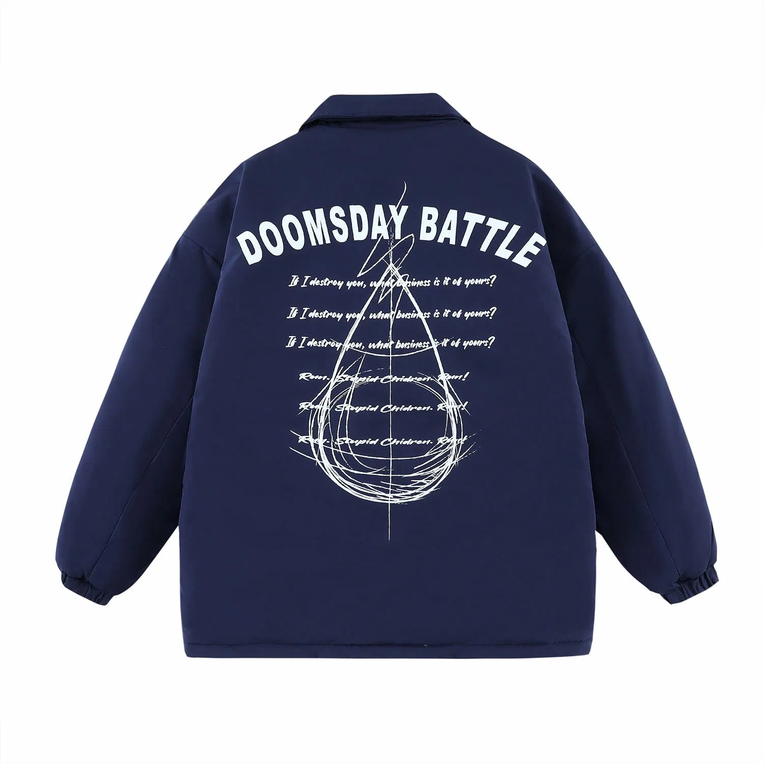 三体 水滴末日之战系列 基础款水滴字母印花美式复古休闲宽松户外机能风防风防水防寒加厚保暖潮牌教练棉服 男女同款