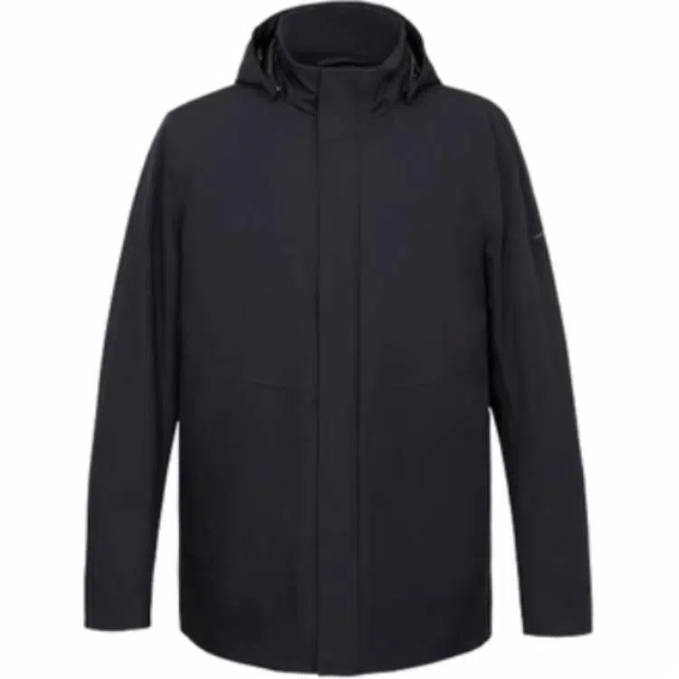 迪柯尼 时尚简约连帽长袖棉服 男款 黑色