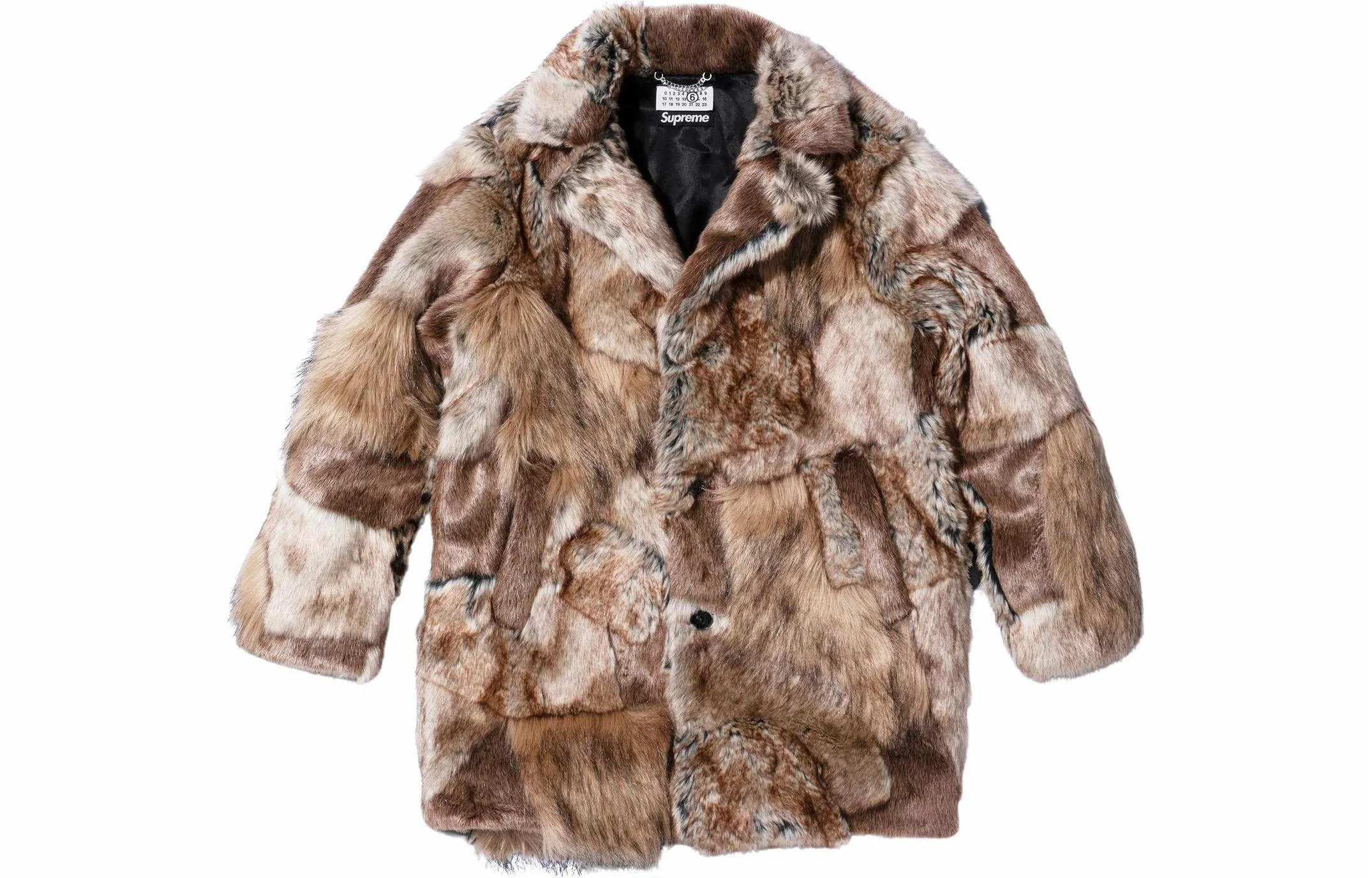 Supreme x MM6 Maison Margiela Patchwork Faux Fur Coat