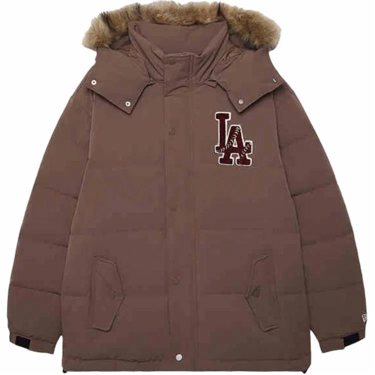 New Era x MLB FW24 Los Angeles Dodgers Down Jacket Brown