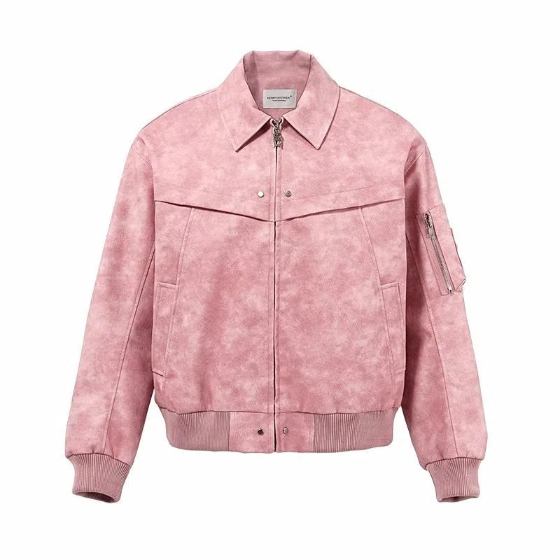 BENMYSHOWER Tie-Dye Baseball Jacket