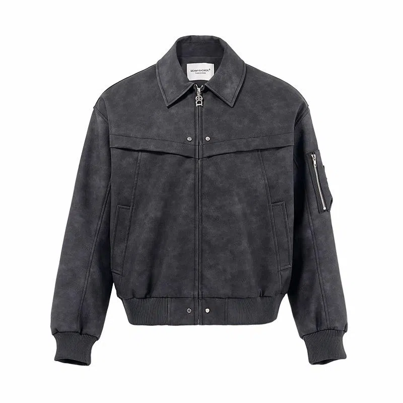 BENMYSHOWER Tie-Dye Baseball Jacket