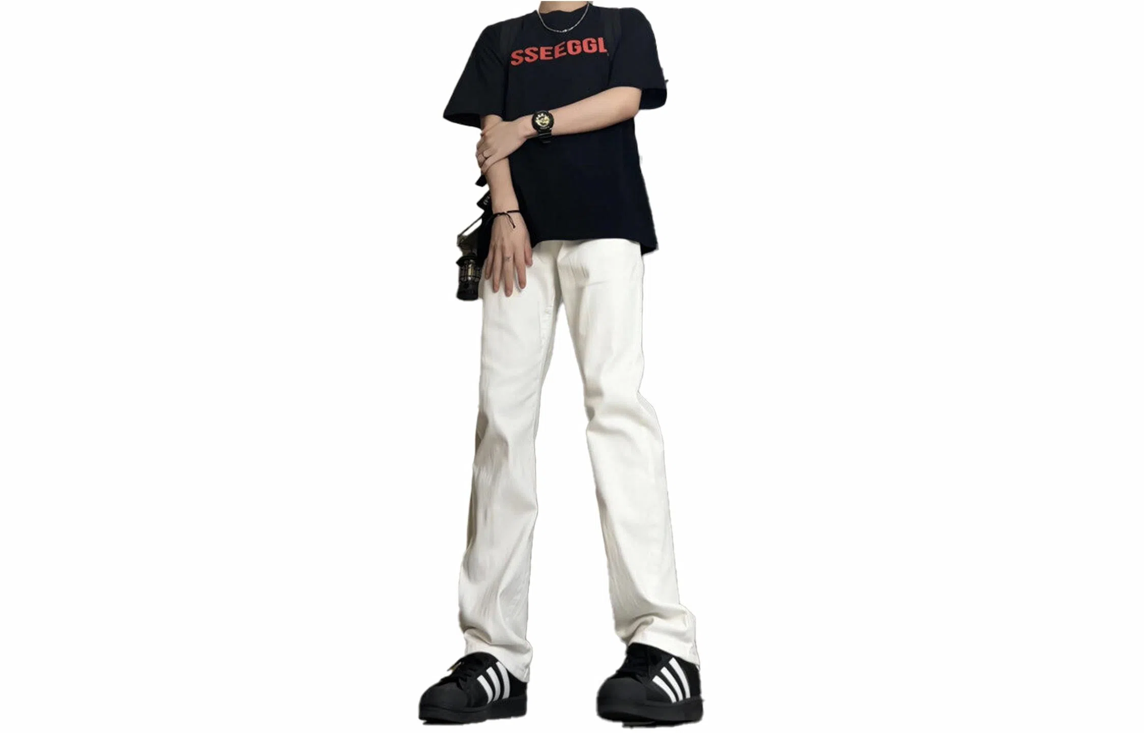 emoji Vintage Washed Straight Jeans