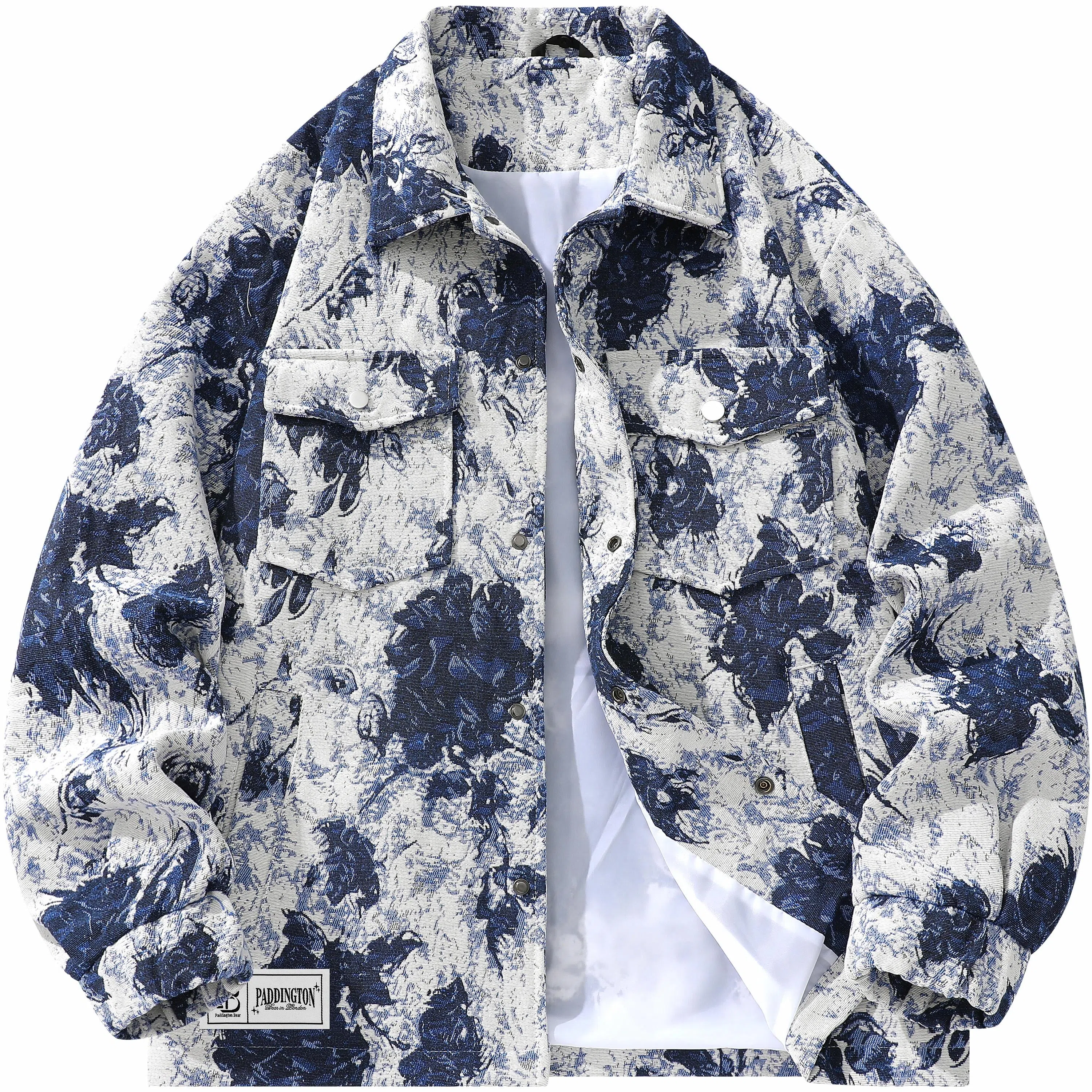 帕丁顿熊 多巴胺扎染小香风复古休闲宽松夹克外套 男女同款