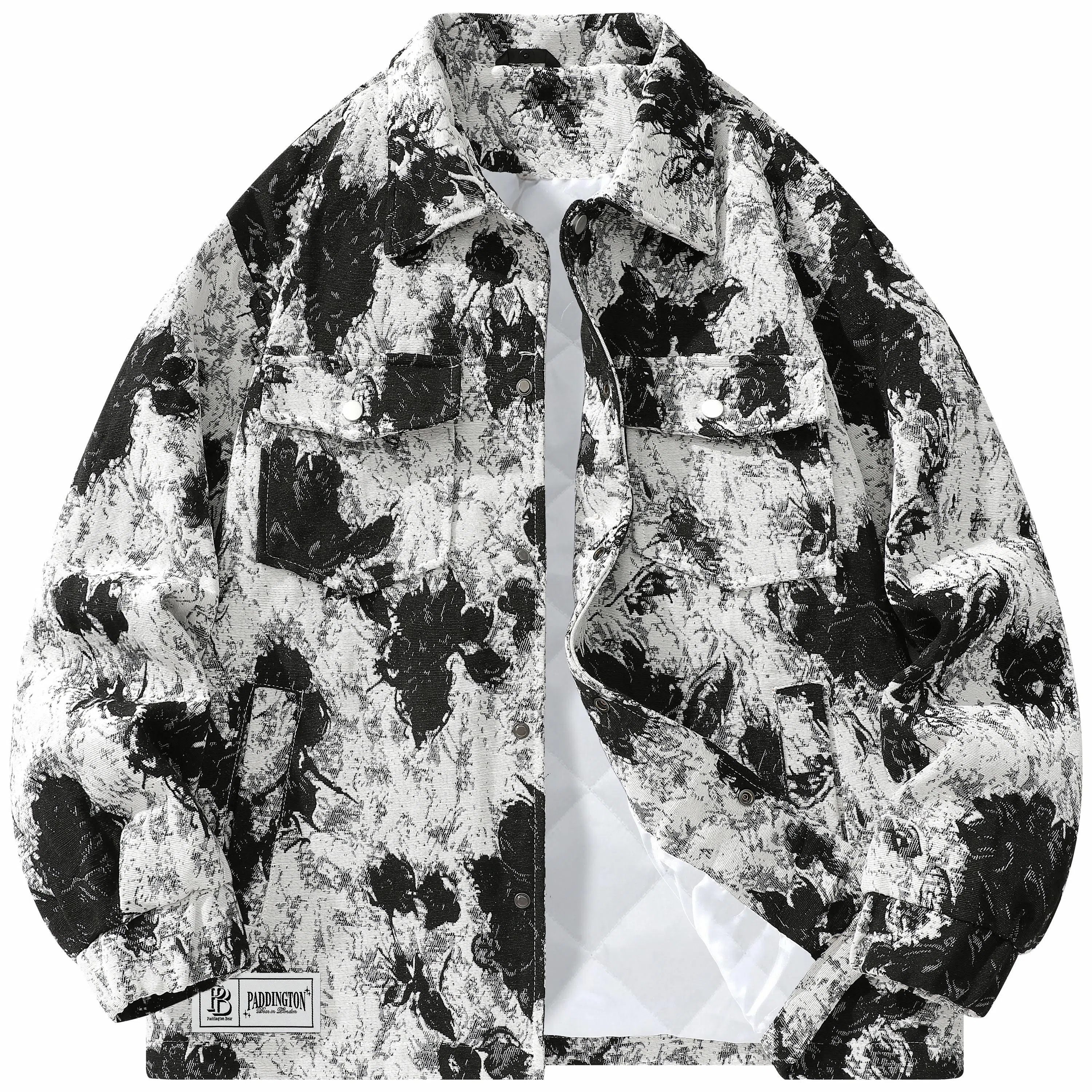 帕丁顿熊 多巴胺扎染小香风复古休闲宽松夹克外套 男女同款