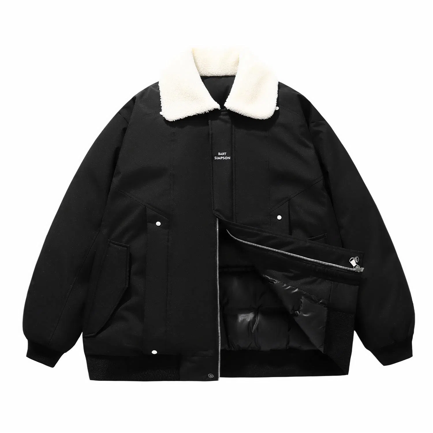 The Simpsons Logo Embroidered Sherpa Jacket