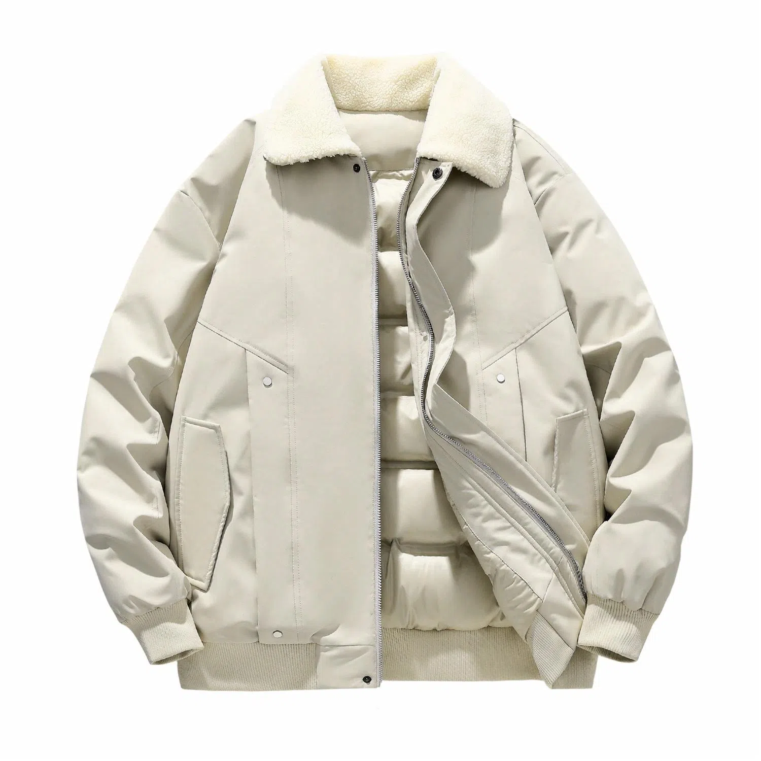 The Simpsons Logo Embroidered Sherpa Collar Down Jacket