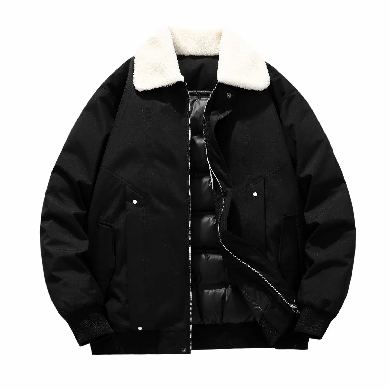 The Simpsons Logo Embroidered Sherpa Collar Down Jacket