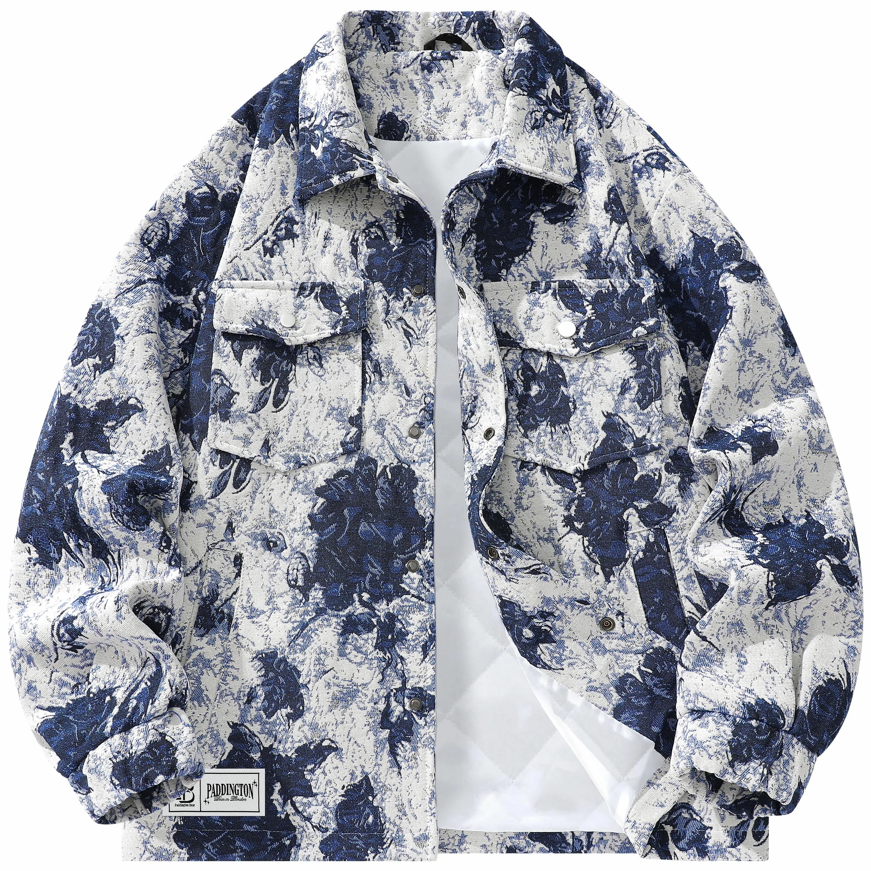 帕丁顿熊 多巴胺扎染小香风复古休闲宽松夹克外套 男女同款