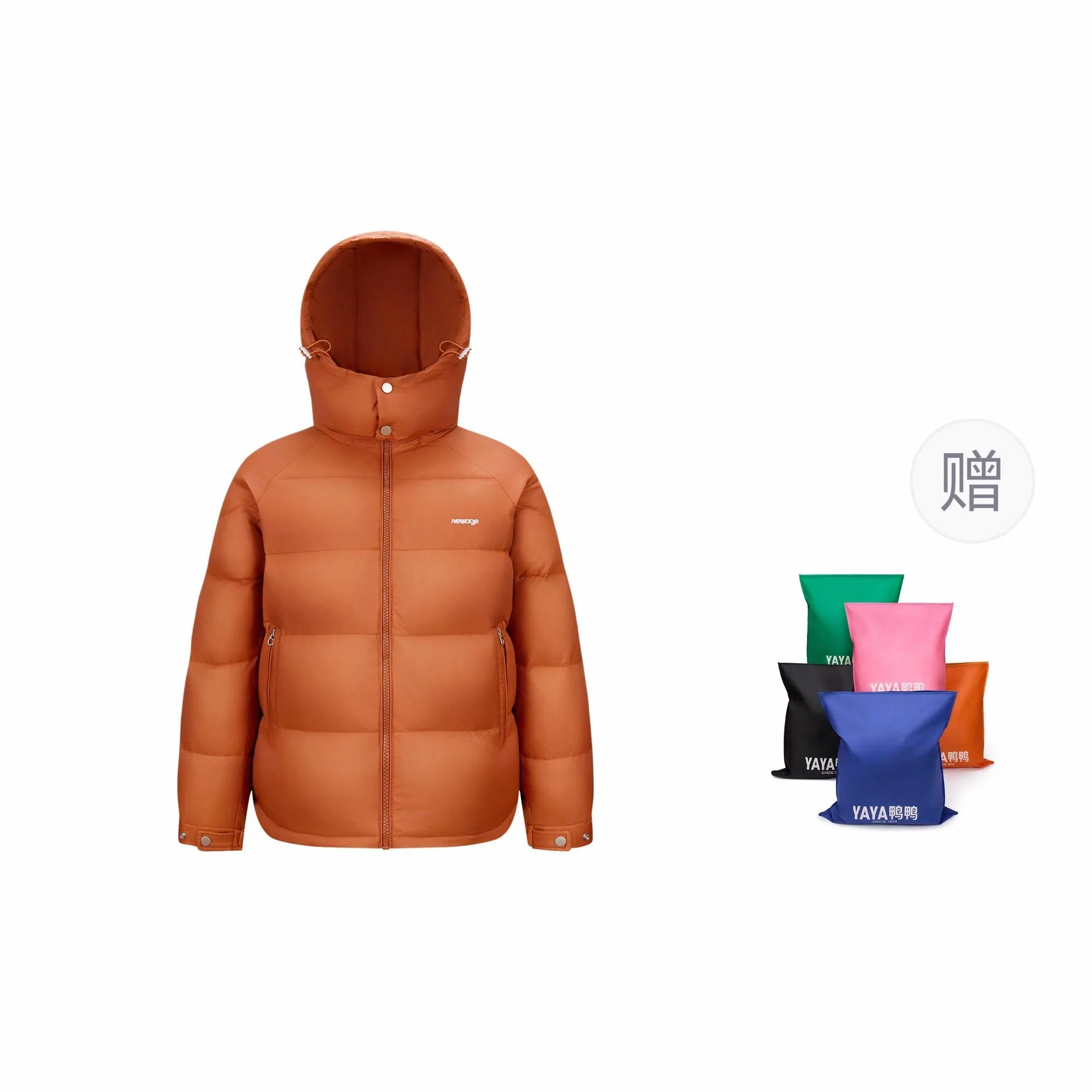 鸭鸭 加厚高蓬松舒适保暖短款面包羽绒服 男女同款 黑色