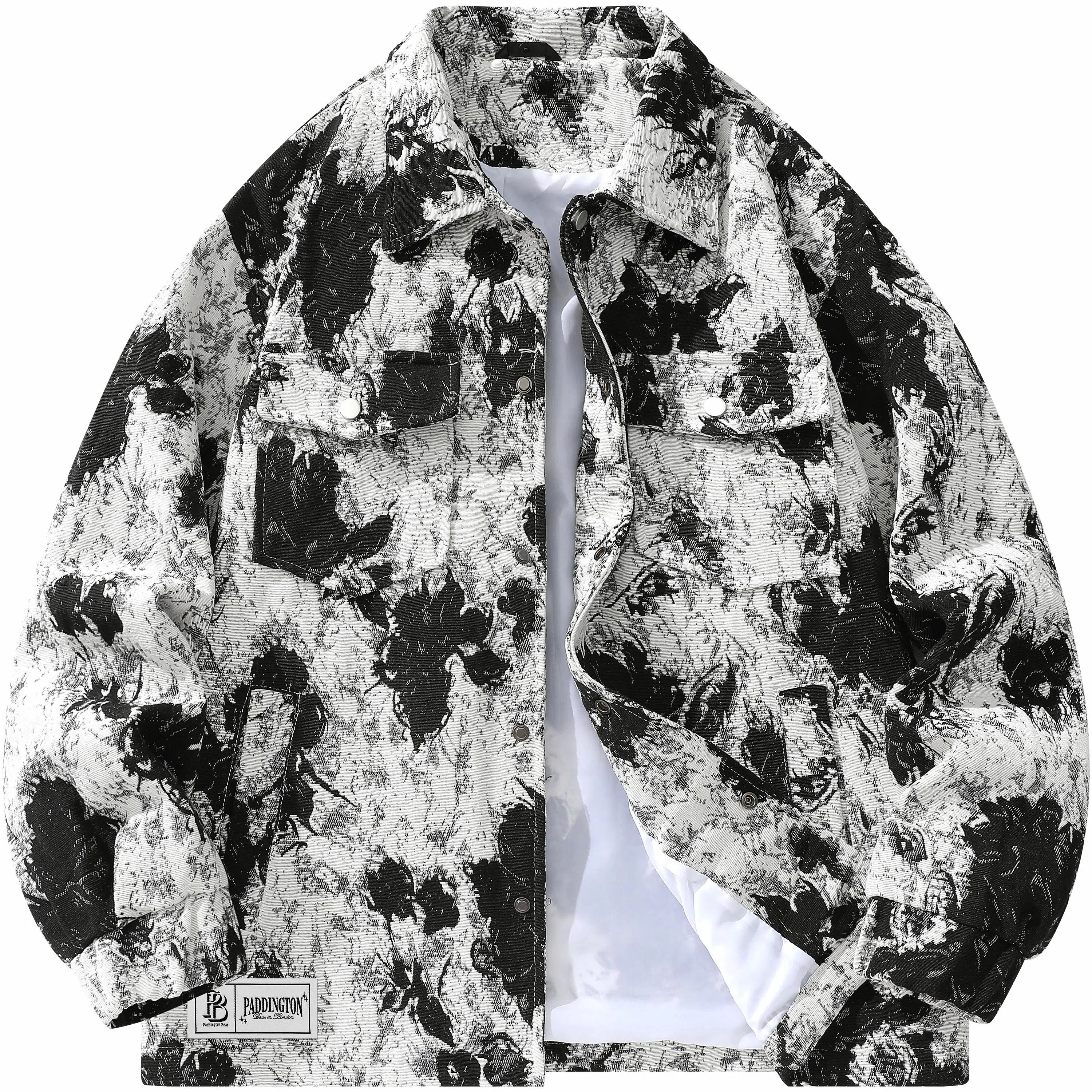 帕丁顿熊 多巴胺扎染小香风复古休闲宽松夹克外套 男女同款