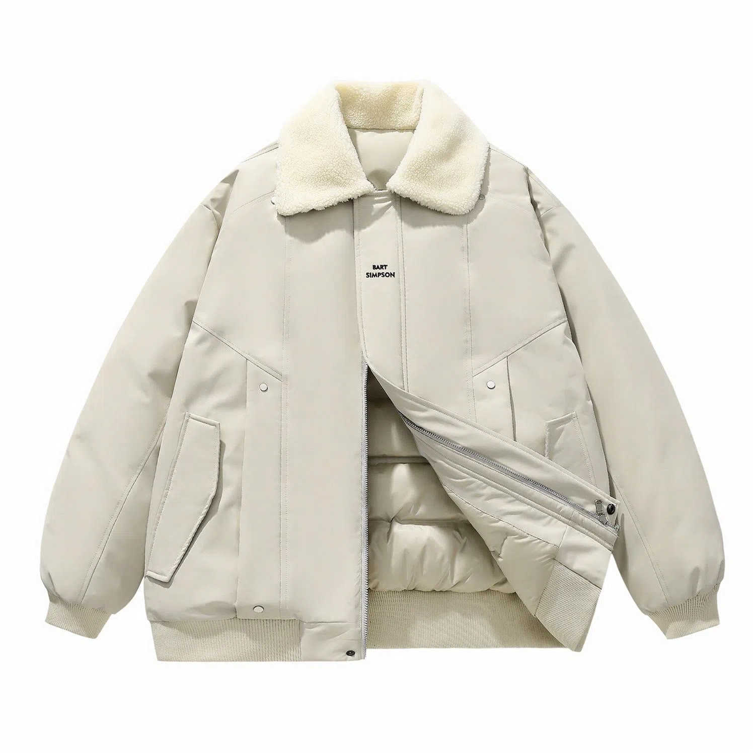 The Simpsons Logo Embroidered Sherpa Jacket