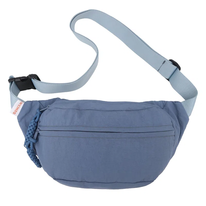 普乐威 日系轻便简约百搭百搭休闲运动骑行通勤 尼龙 胸包 男女同款情侣款 米白色/黑色/黄色/绿色/蓝色