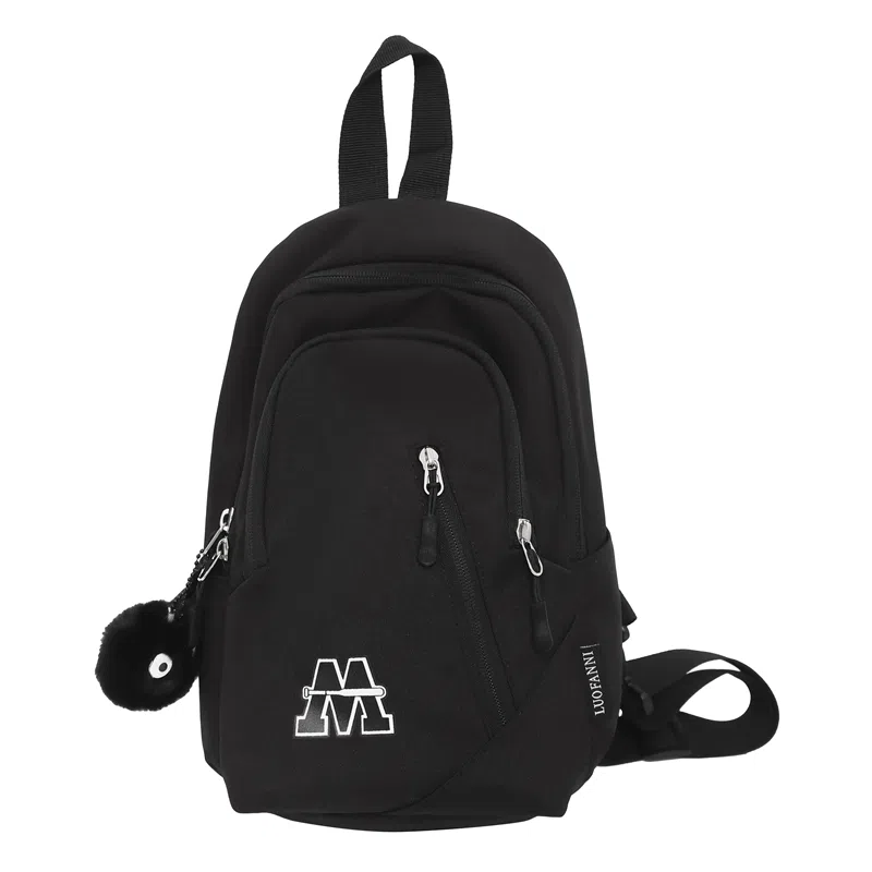 普乐威 时尚简约百搭运动学生个性潮流实用 尼龙 胸包 男女同款情侣款 白蓝红/白红色/黑色/蓝色