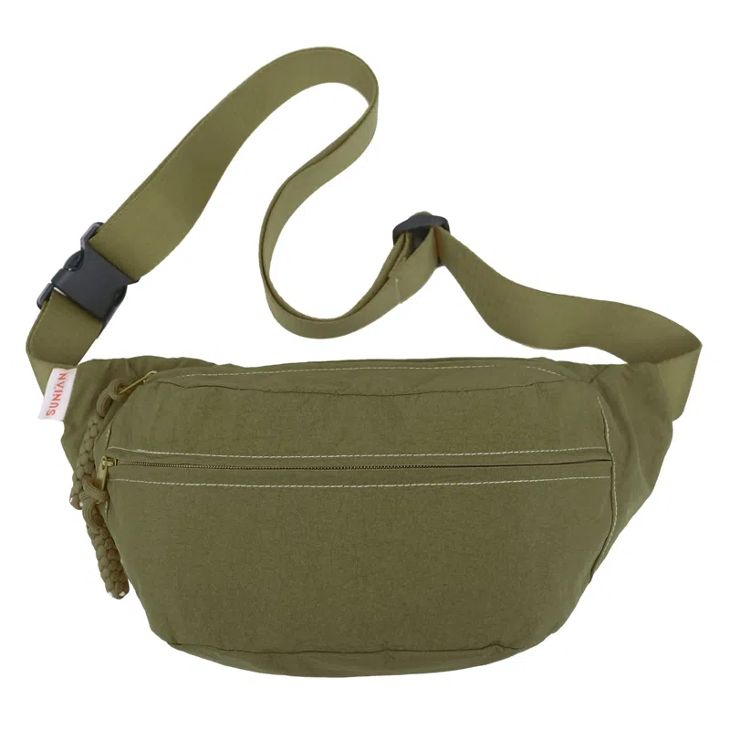 普乐威 日系轻便简约百搭百搭休闲运动骑行通勤 尼龙 胸包 男女同款情侣款 米白色/黑色/黄色/绿色/蓝色