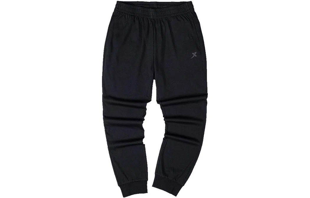 特步 纯色薄款透气束脚针织运动裤 男款