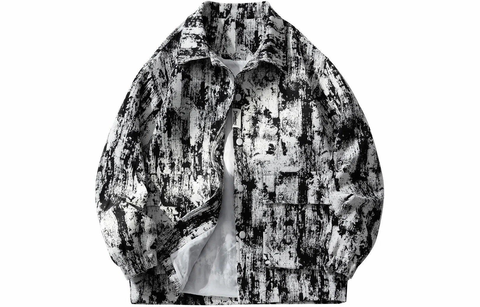 敦煌博物馆 美式高街水墨扎染防风保暖翻领休闲百搭夹克外套 男女同款