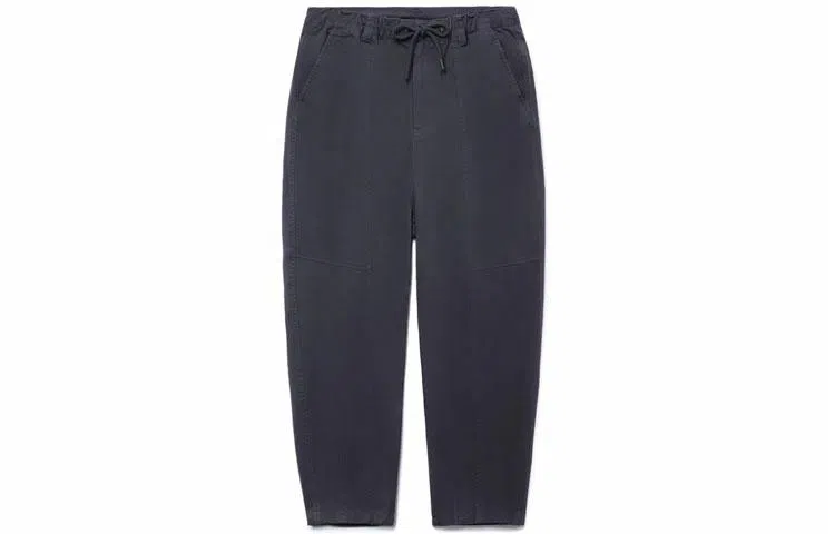 中国李宁 刺绣纯色直筒宽松休闲长裤 男款 黑色